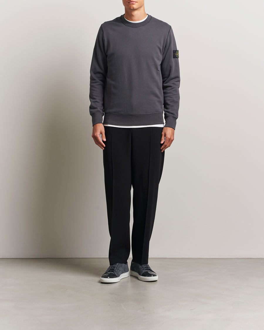 Herre | Gensere | Stone Island | Garment Dyed Fleece Sweatshirt Lead Grey