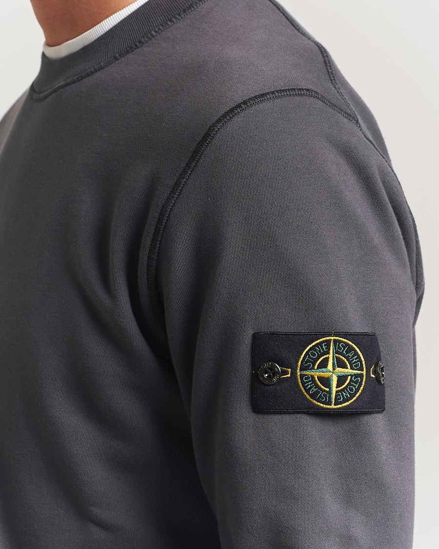 Herre | Gensere | Stone Island | Garment Dyed Fleece Sweatshirt Lead Grey