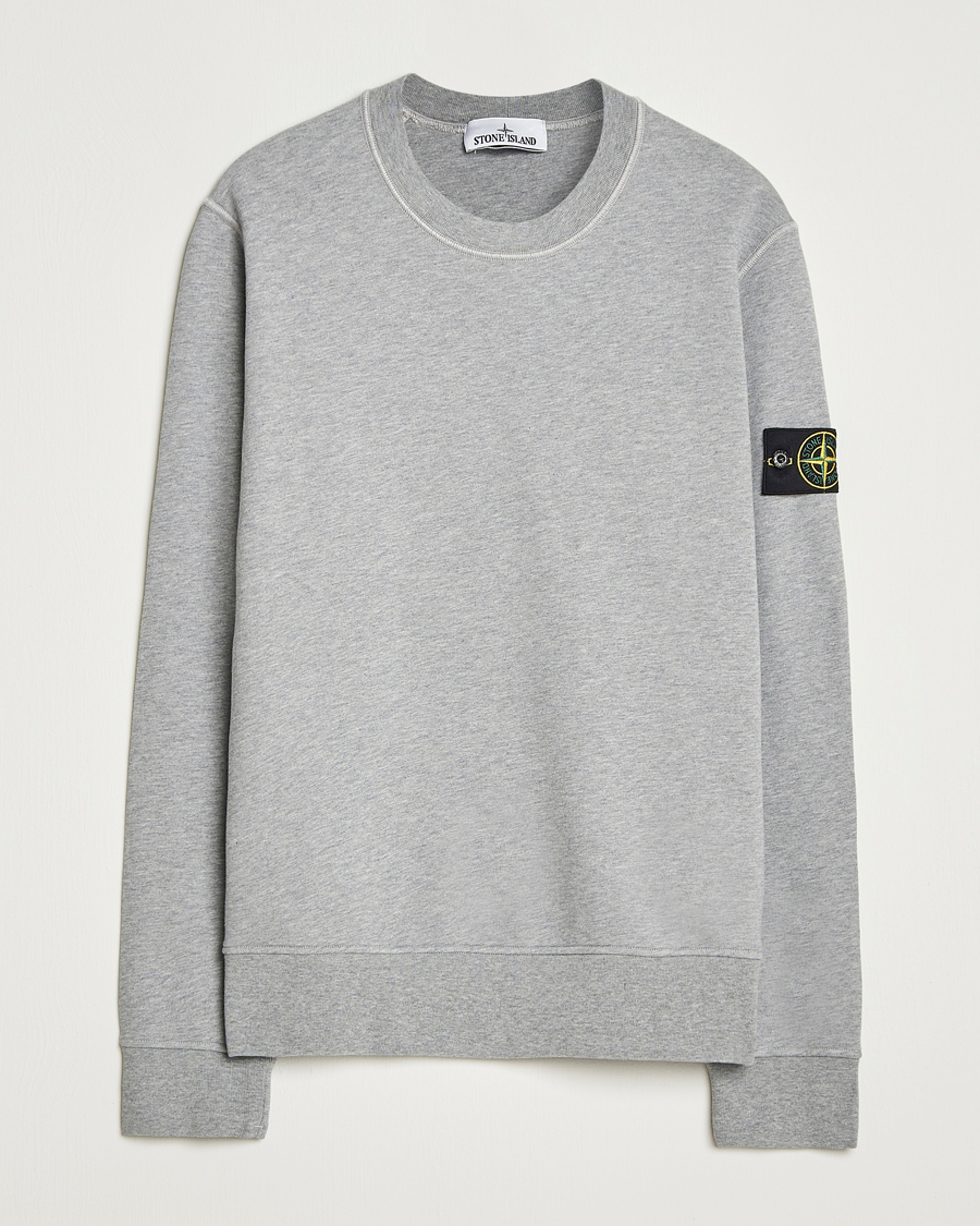 Herre | Stone Island | Stone Island Garment Dyed Fleece Sweatshirt Grey Melange