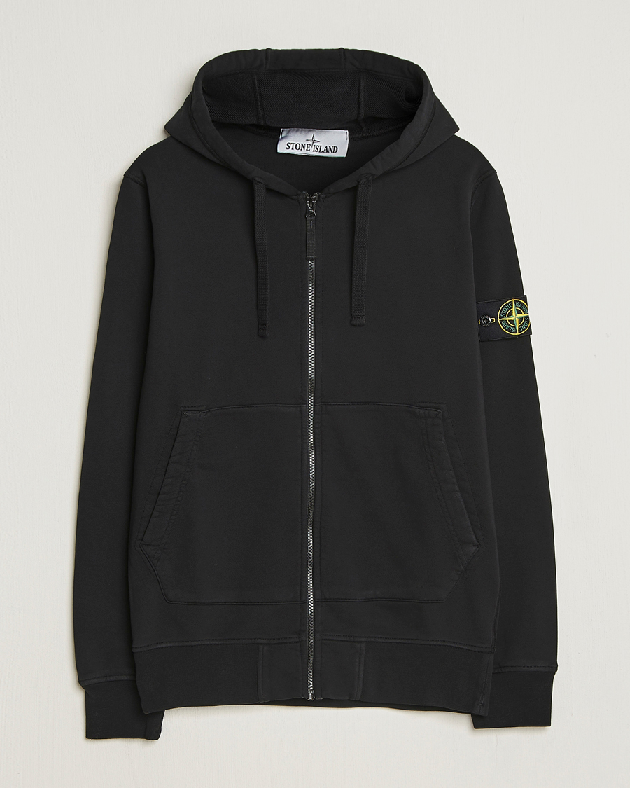 Herre | Gensere | Stone Island | Garment Dyed Fleece Full-Zip Hood Black
