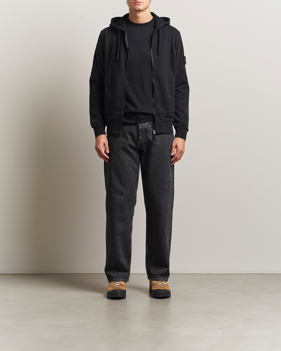 Herre | Gensere | Stone Island | Garment Dyed Fleece Full-Zip Hood Black