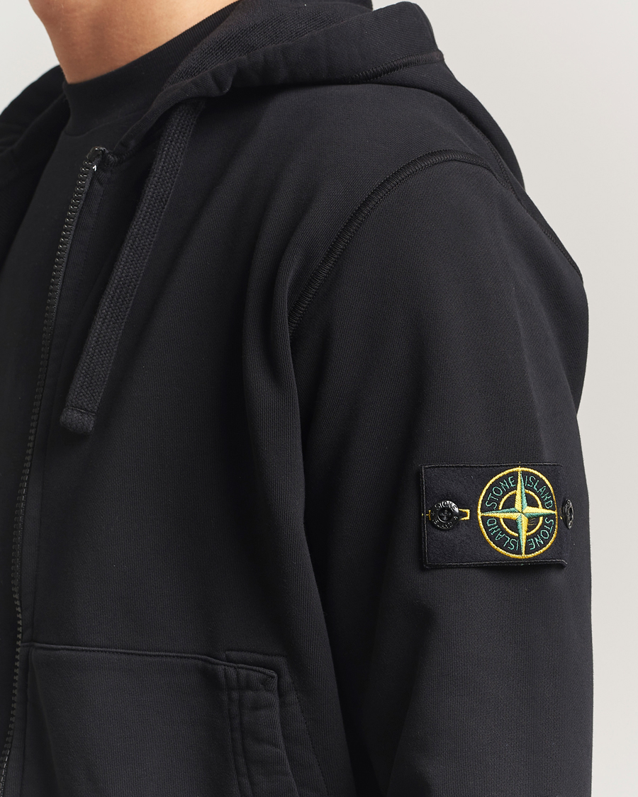 Herre | Gensere | Stone Island | Garment Dyed Fleece Full-Zip Hood Black