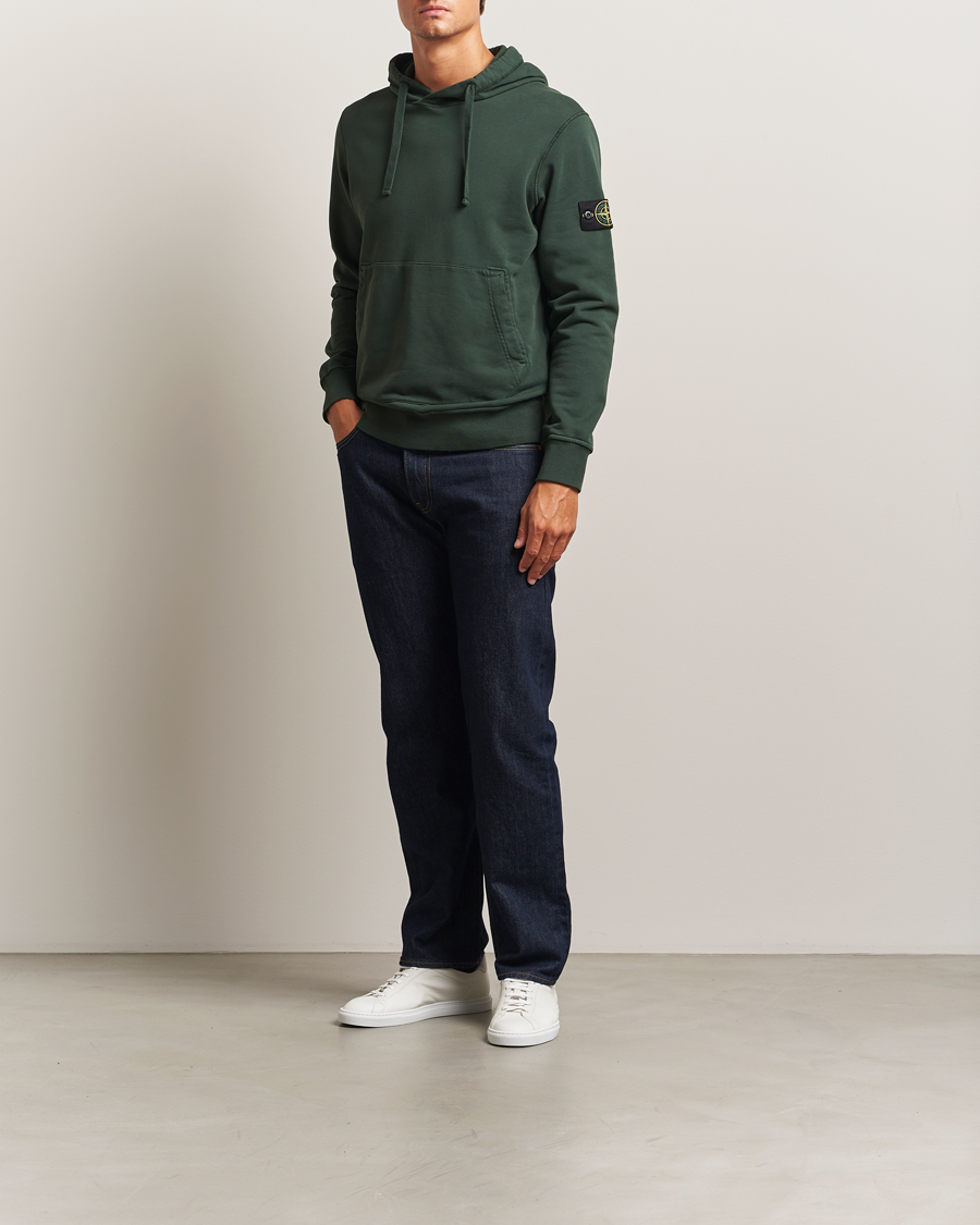 Herre | Gensere | Stone Island | Garment Dyed Fleece Hood Juniper