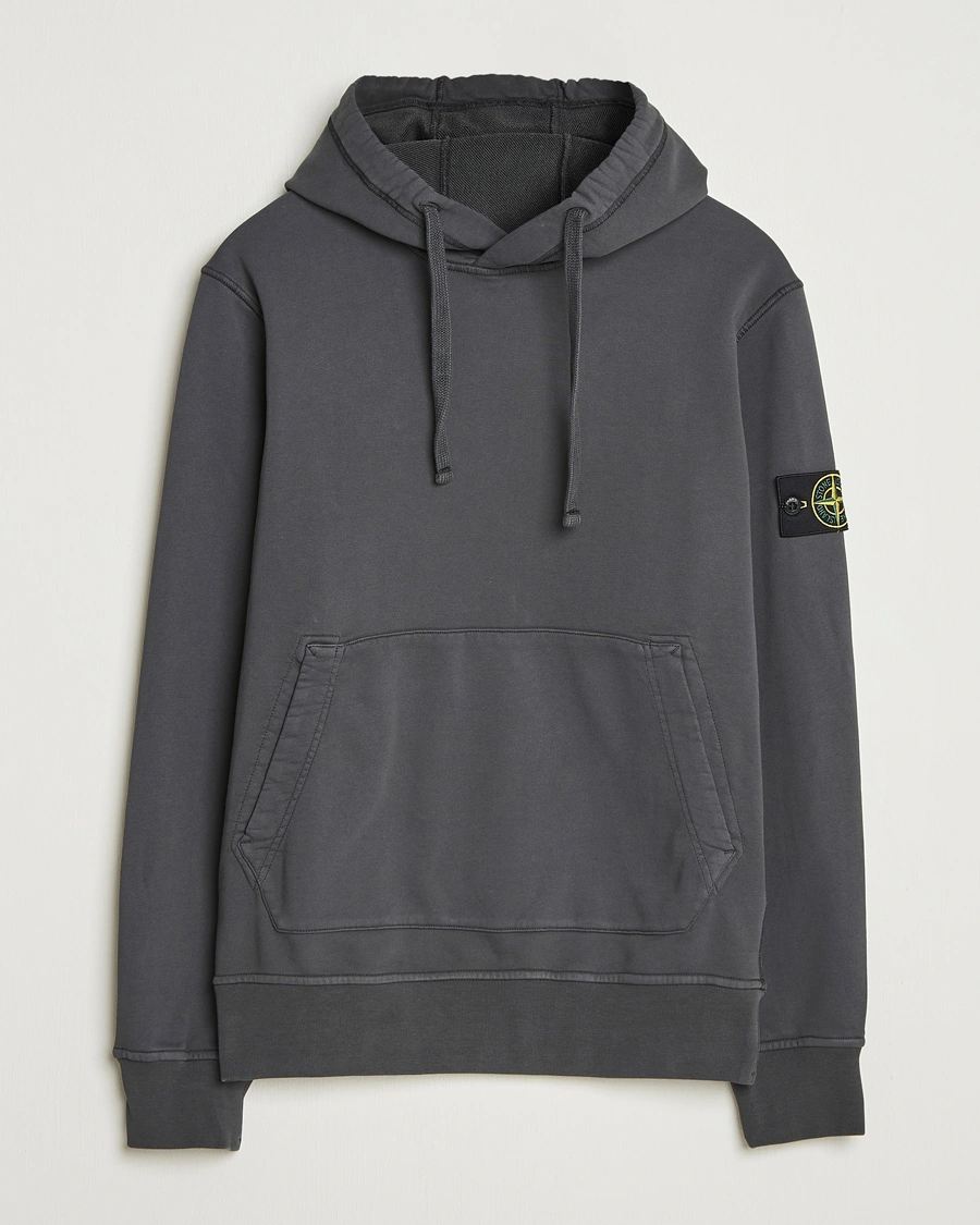 Herre | Gensere | Stone Island | Garment Dyed Fleece Hood Lead Grey