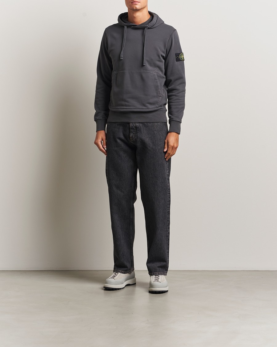 Herre | Gensere | Stone Island | Garment Dyed Fleece Hood Lead Grey