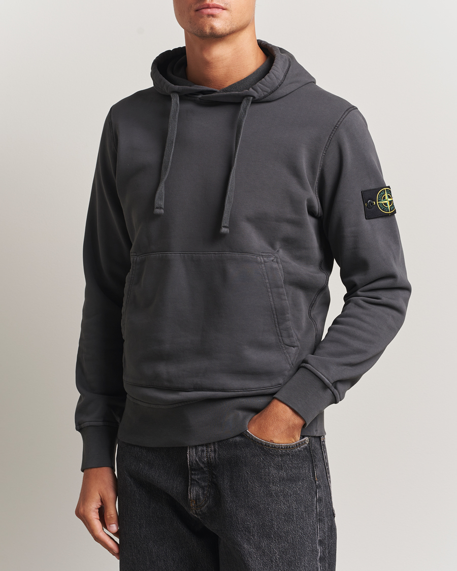 Herre | Gensere | Stone Island | Garment Dyed Fleece Hood Lead Grey
