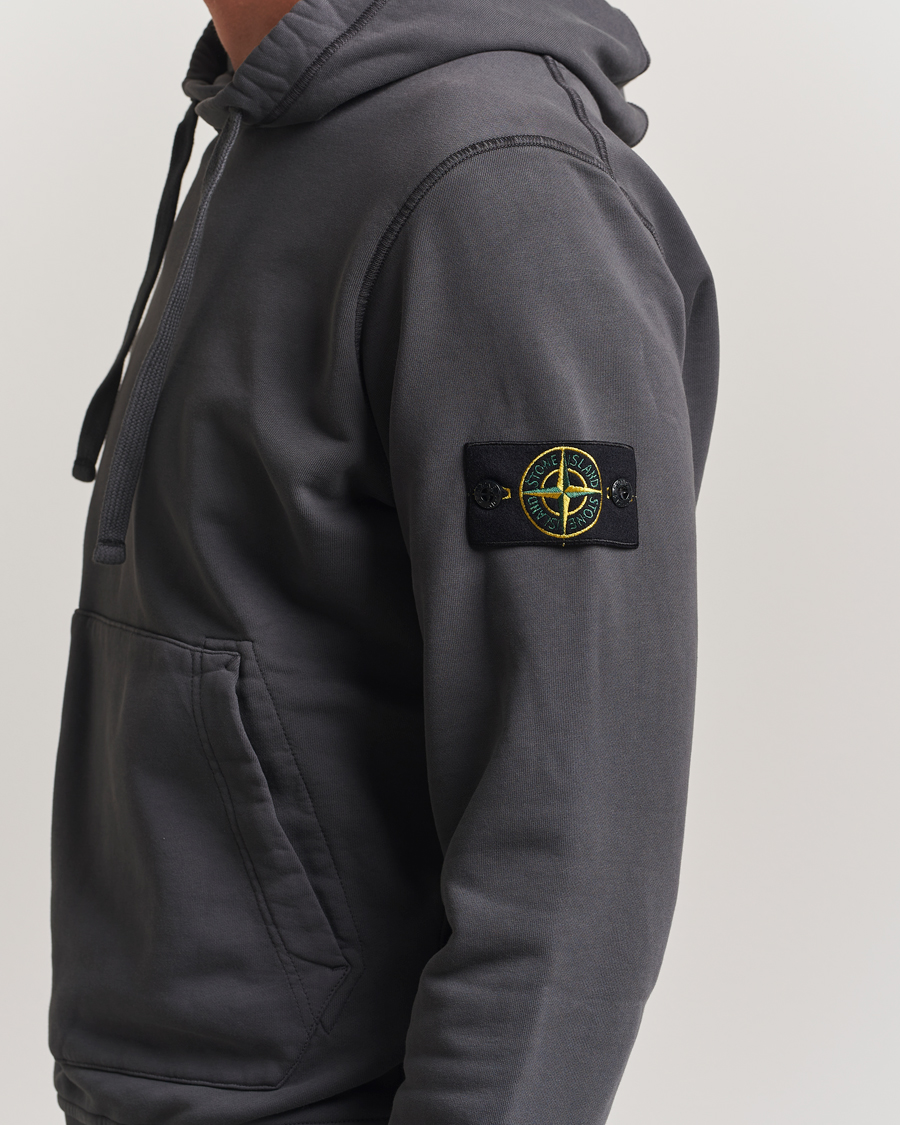 Herre | Gensere | Stone Island | Garment Dyed Fleece Hood Lead Grey