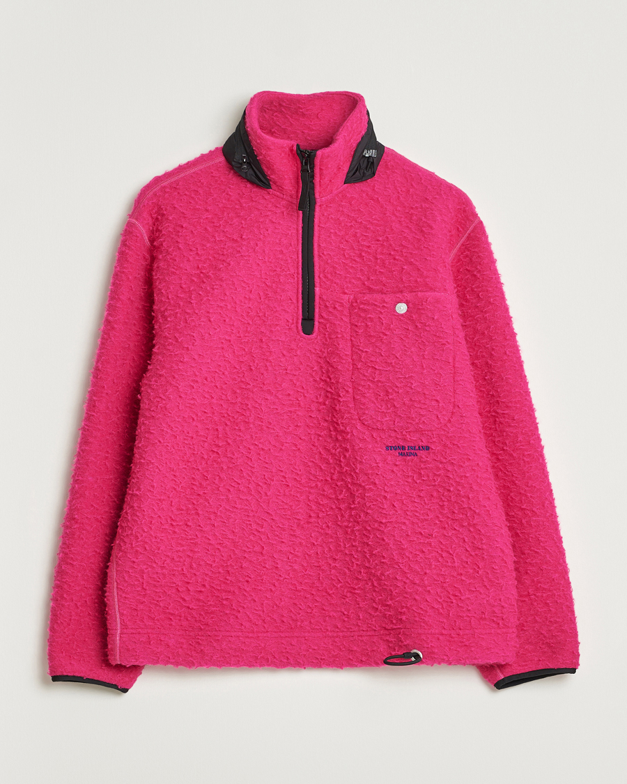 Herre | Gensere | Stone Island | Marina Ratteen Wool Half-Zip Fuxia