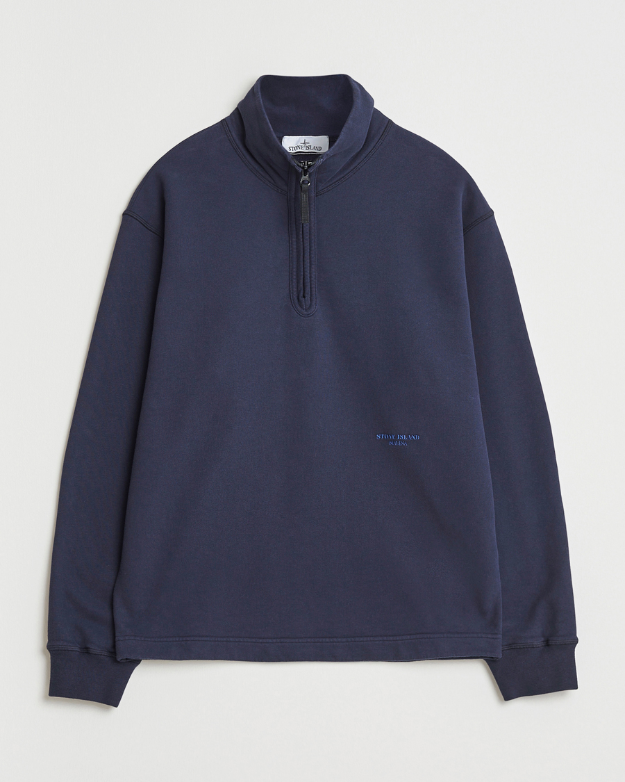 Herre | Gensere | Stone Island | Marina Brushed Organic Cotton Half-Zip Navy