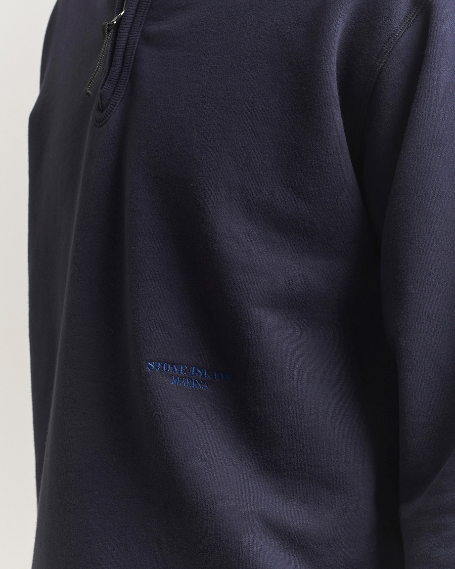 Herre | Gensere | Stone Island | Marina Brushed Organic Cotton Half-Zip Navy
