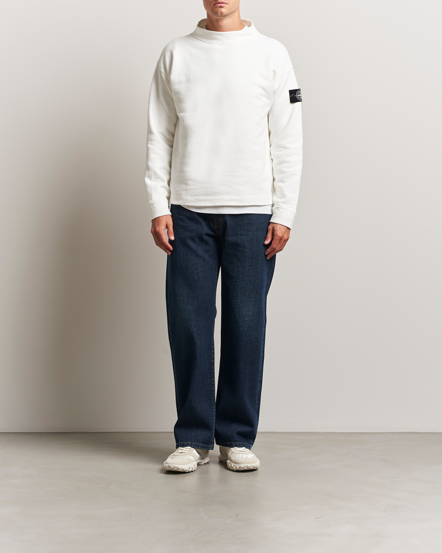 Herre | Gensere | Stone Island | RAW Knitted Cotton Crew Neck Natural
