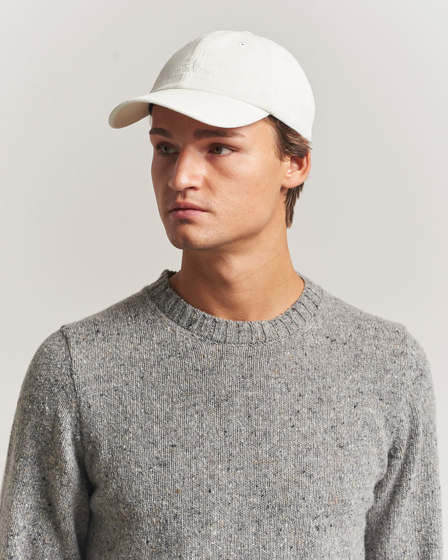 Herre | Hatter og capser | Stone Island | Micro Cord Cotton Cap Ivory