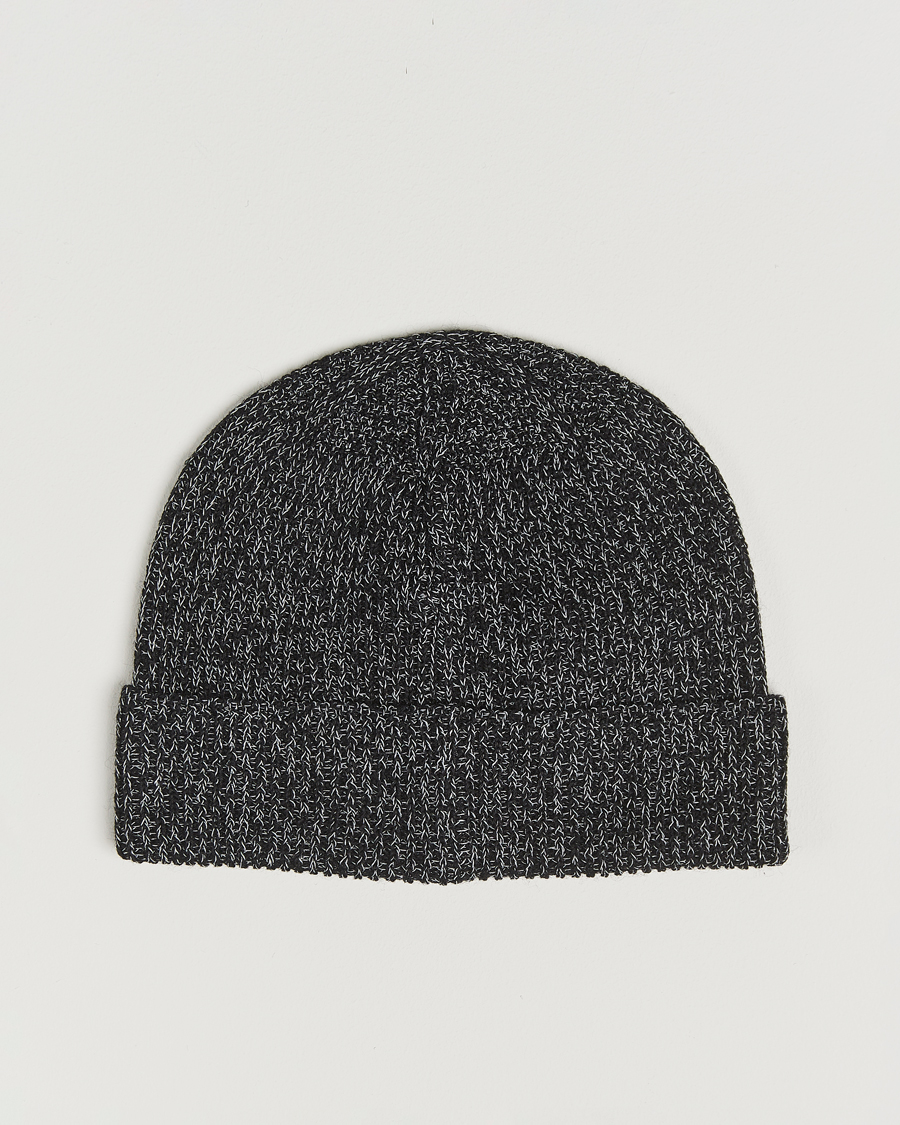Herre | Luer | Stone Island | Reflective Cotton Knit Beanie Black Melange