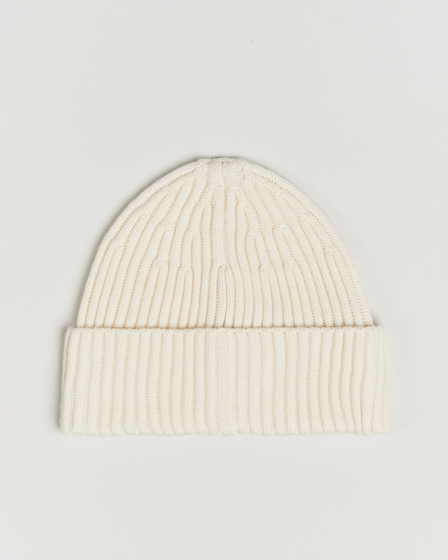 Herre | Stone Island Full Rib Wool Beanie Ivory | Stone Island | Full Rib Wool Beanie Ivory