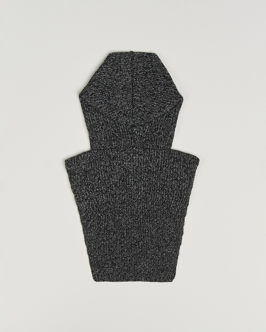 Herre | Stone Island Reflective Cotton Knit Balaclava Black Melange | Stone Island | Reflective Cotton Knit Balaclava Black Melange
