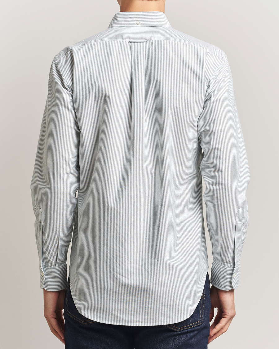 Herre | Skjorter | Kamakura Shirts | Vintage Ivy Oxford Button Down Shirt Green Stripe