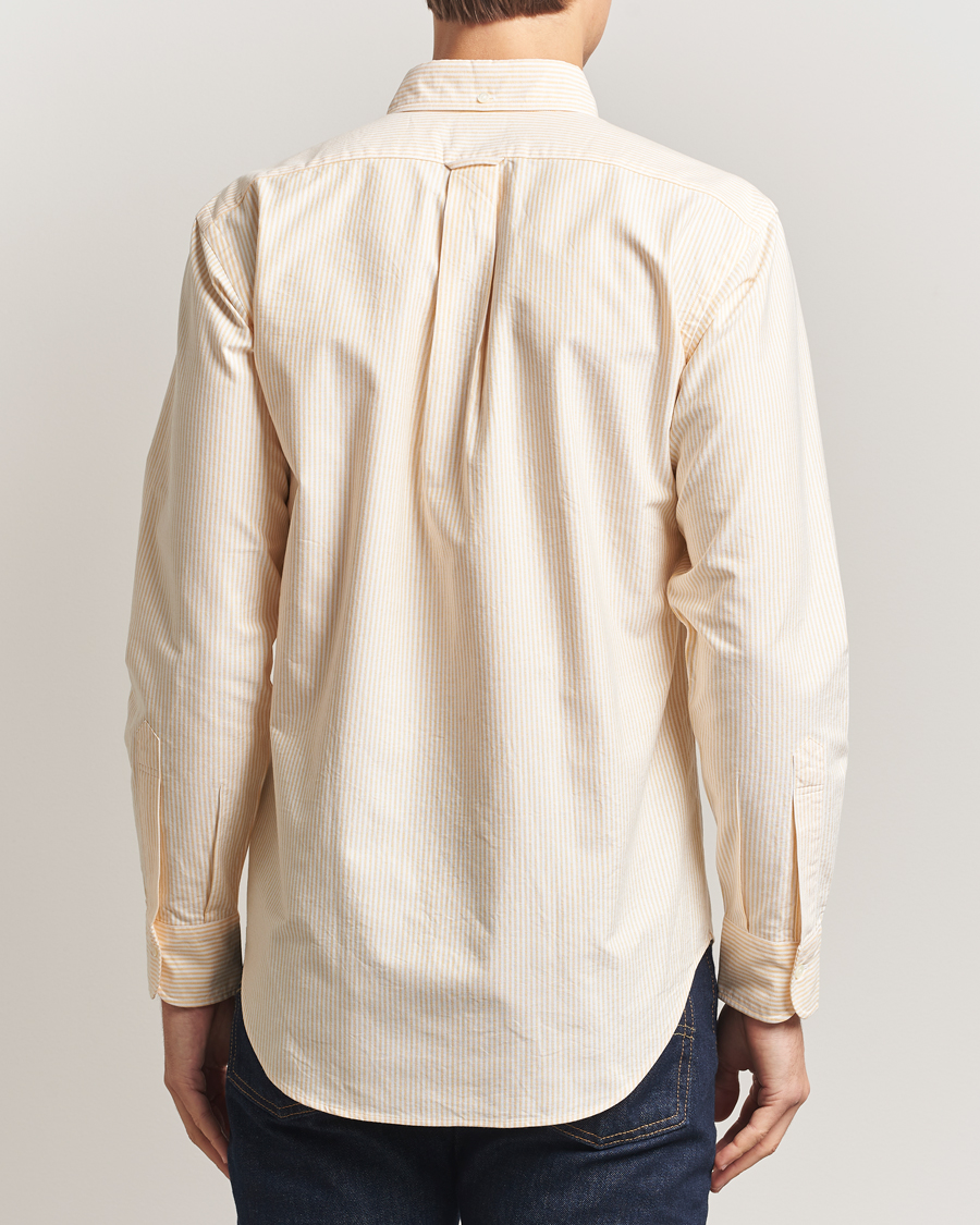 Herre | Skjorter | Kamakura Shirts | Vintage Ivy Oxford Button Down Shirt Yellow Stripe