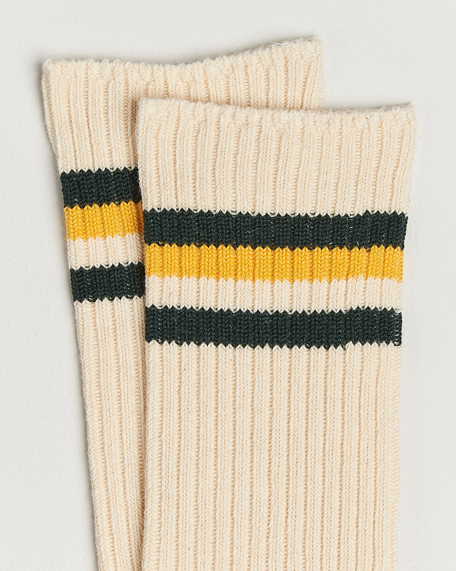 Herre | Undertøy | Kamakura Shirts | Kamakura ShirtsVintage Ivy SocksWhite/Yellow