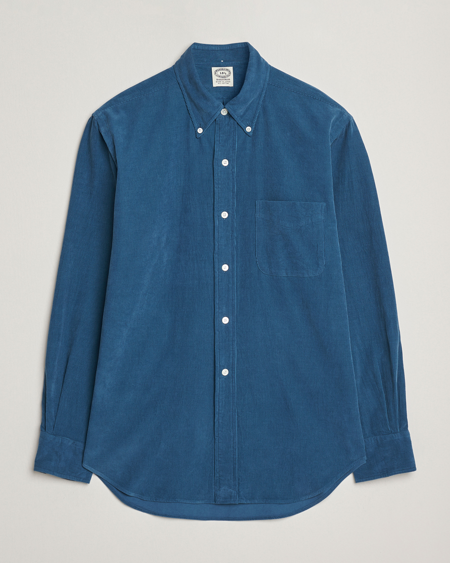 Herre | Skjorter | Kamakura Shirts | Vintage Ivy Needle Cord Shirt Smoke Blue
