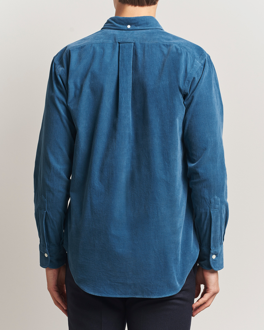 Herre | Skjorter | Kamakura Shirts | Vintage Ivy Needle Cord Shirt Smoke Blue