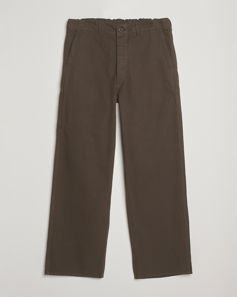 Herre | Bukser | orSlow | Wide Fit French Work Pants Coffee Brown