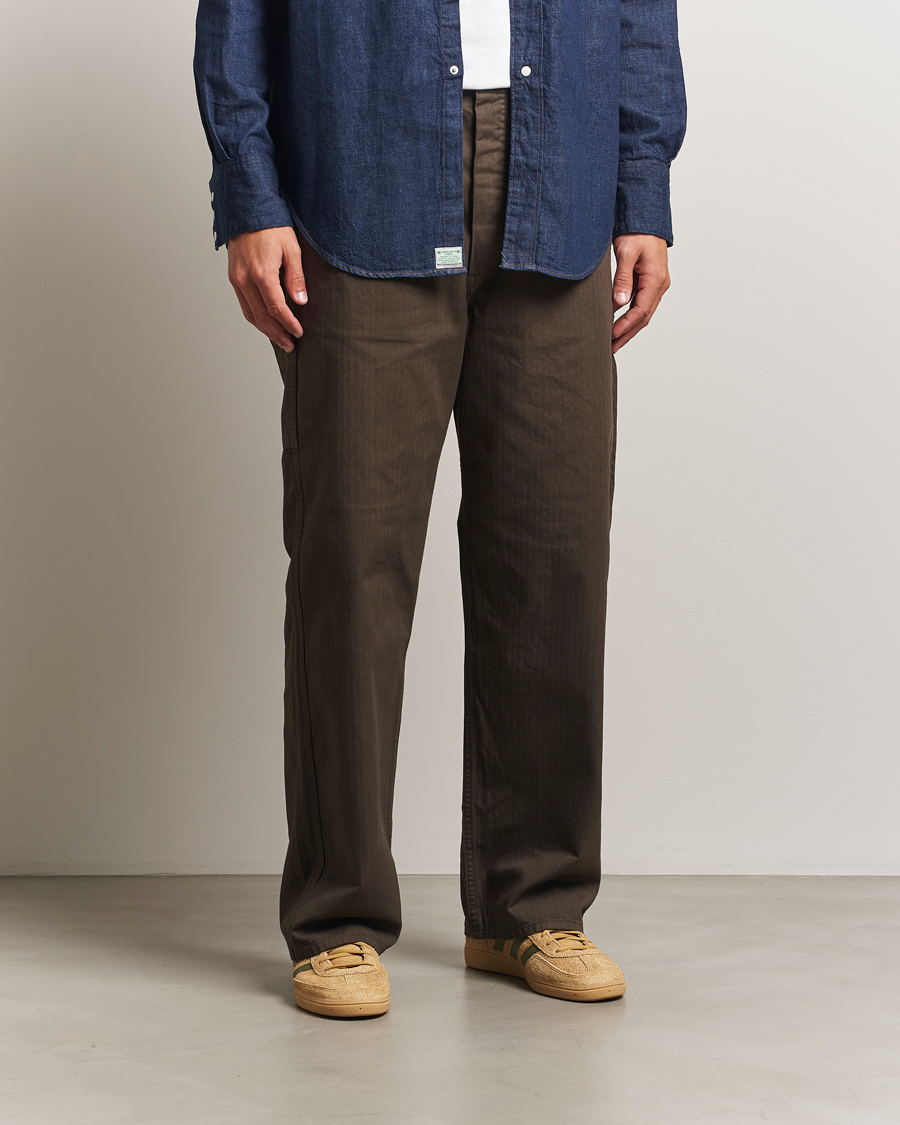 Herre | Bukser | orSlow | Wide Fit French Work Pants Coffee Brown