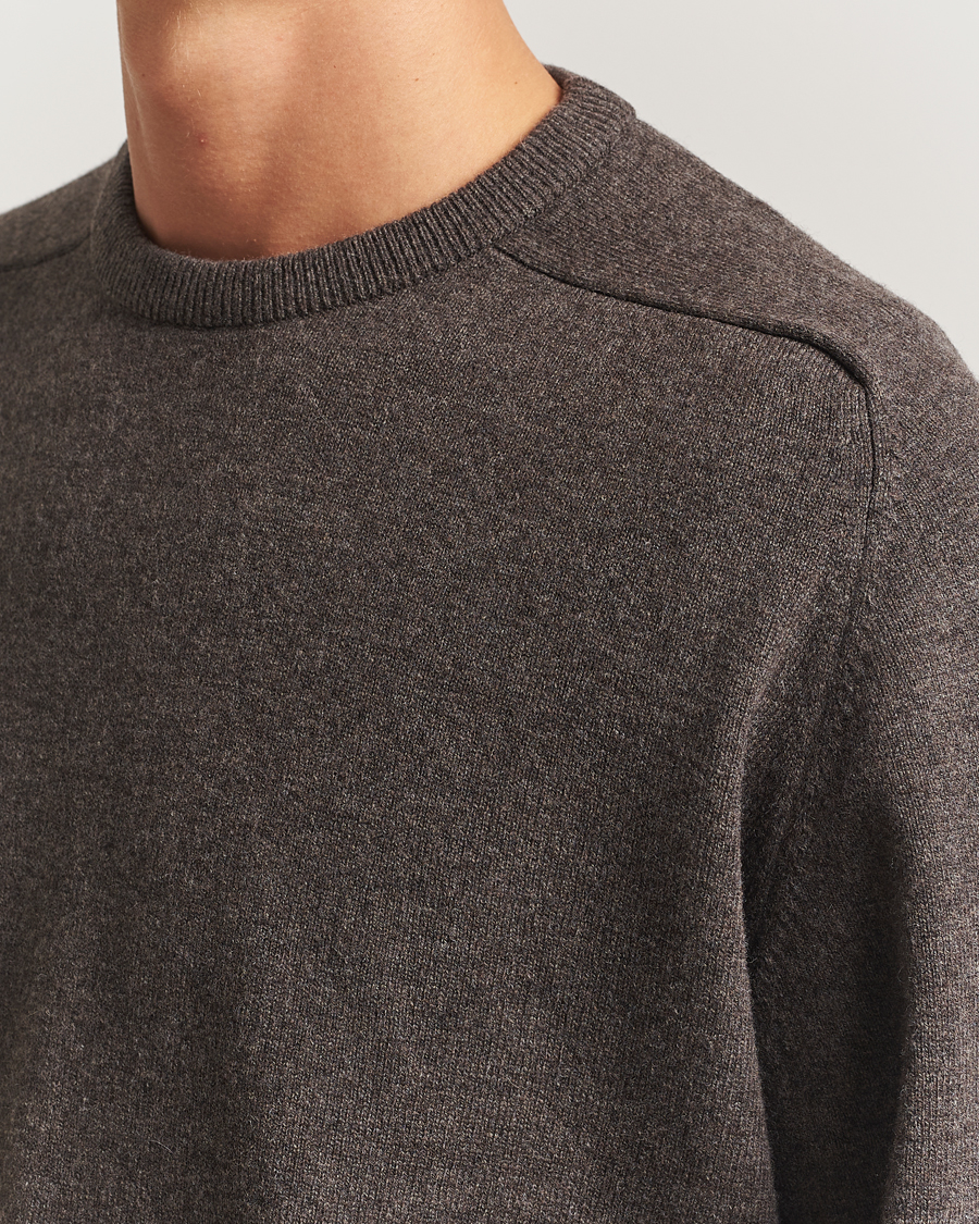 Herre | Gensere | orSlow | Simple Crew Neck Sweater Brown