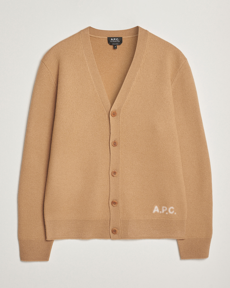 Herre | Gensere | A.P.C. | Kenny Wool Knitted Cardigan Camel