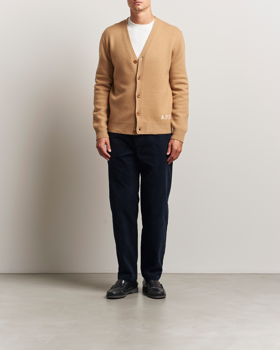 Herre | Gensere | A.P.C. | Kenny Wool Knitted Cardigan Camel