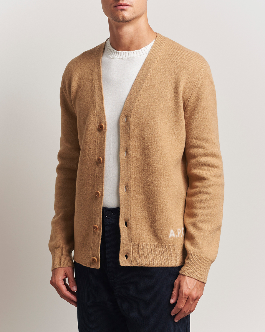 Herre | Gensere | A.P.C. | Kenny Wool Knitted Cardigan Camel