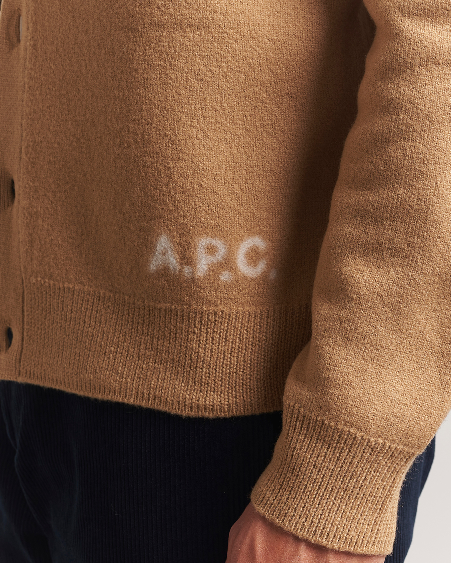 Herre | Gensere | A.P.C. | Kenny Wool Knitted Cardigan Camel