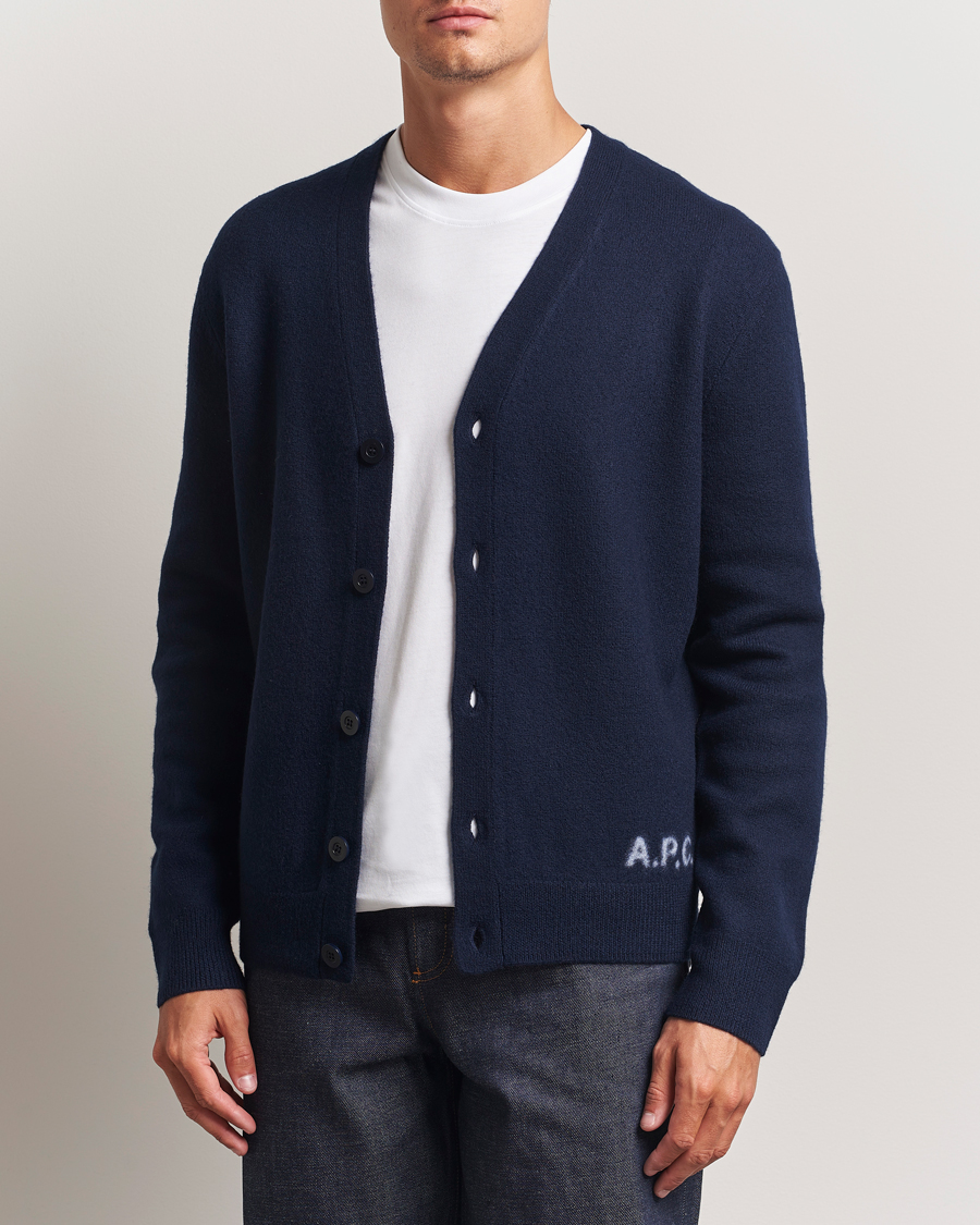 Herre | Gensere | A.P.C. | Kenny Wool Knitted Cardigan Dark Navy