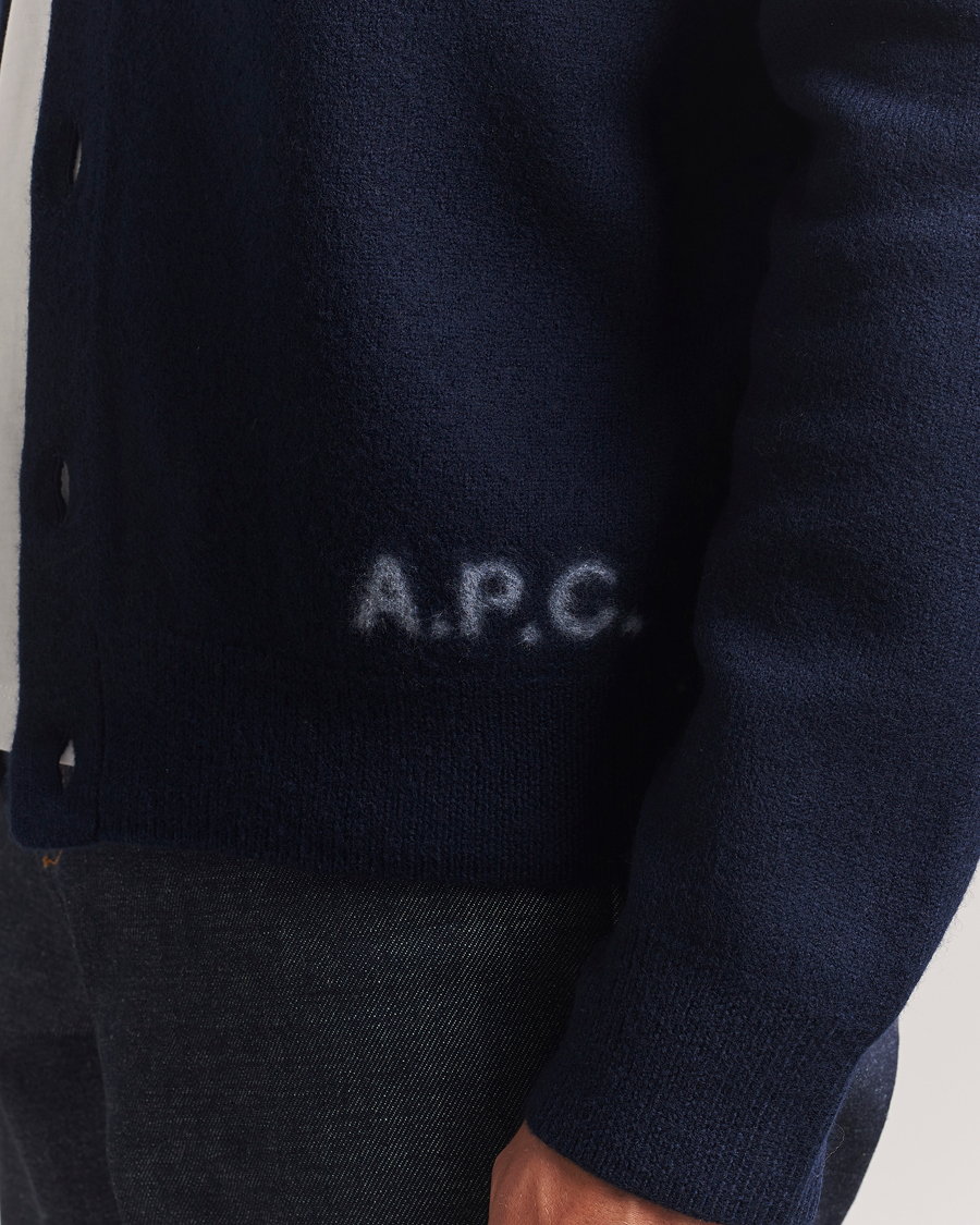 Herre | Gensere | A.P.C. | Kenny Wool Knitted Cardigan Dark Navy