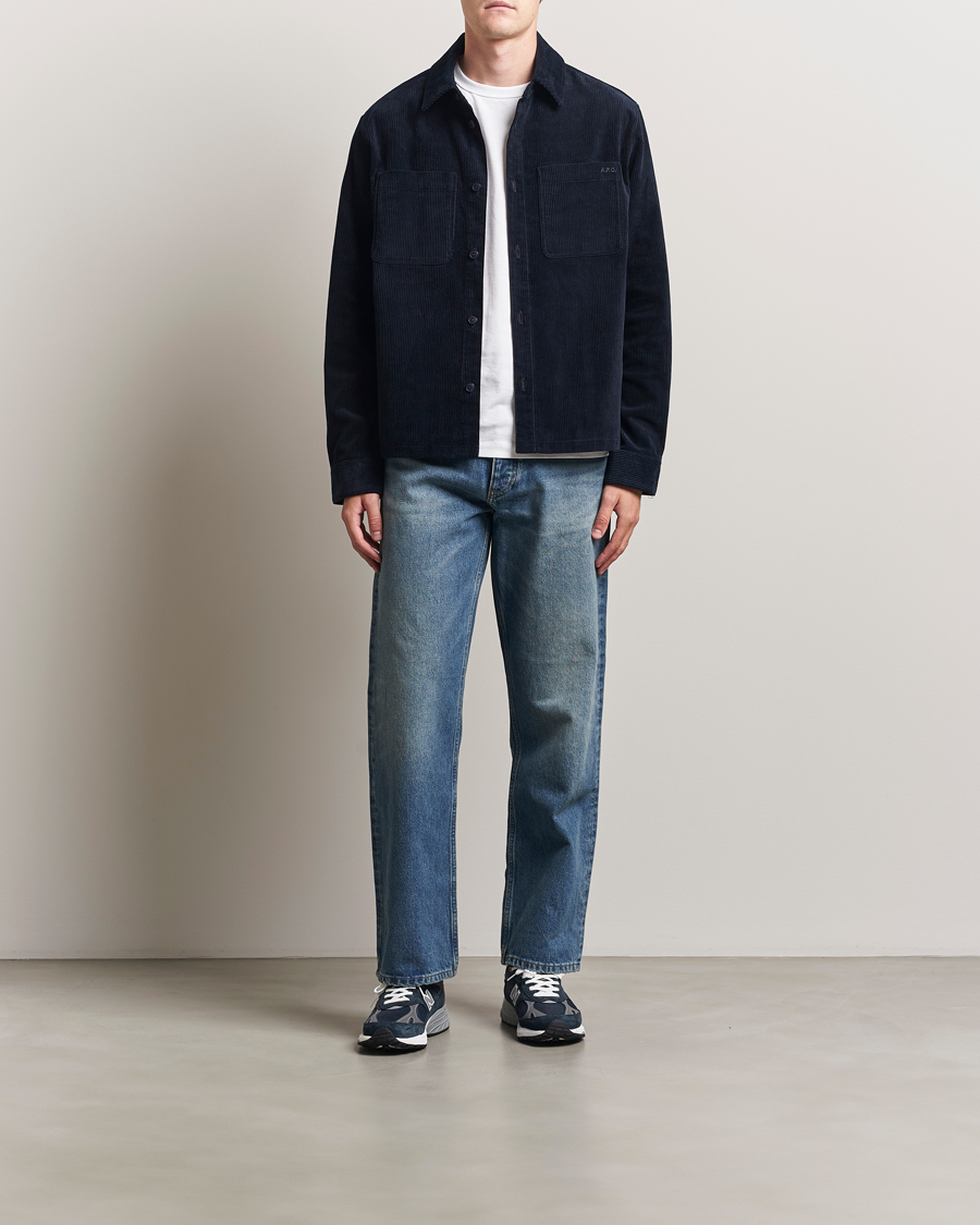 Herre | Skjorter | A.P.C. | Leon Corduroy Overshirt Dark Navy