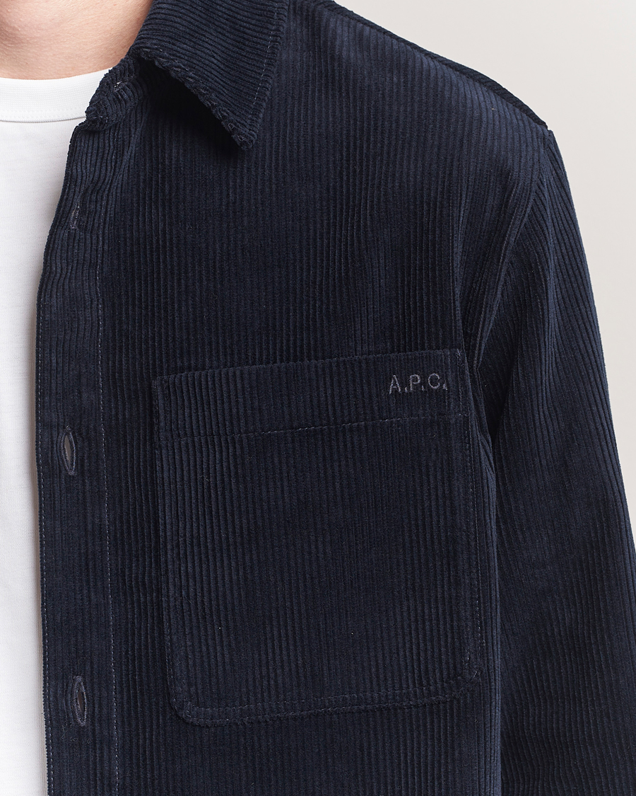 Herre | Skjorter | A.P.C. | Leon Corduroy Overshirt Dark Navy