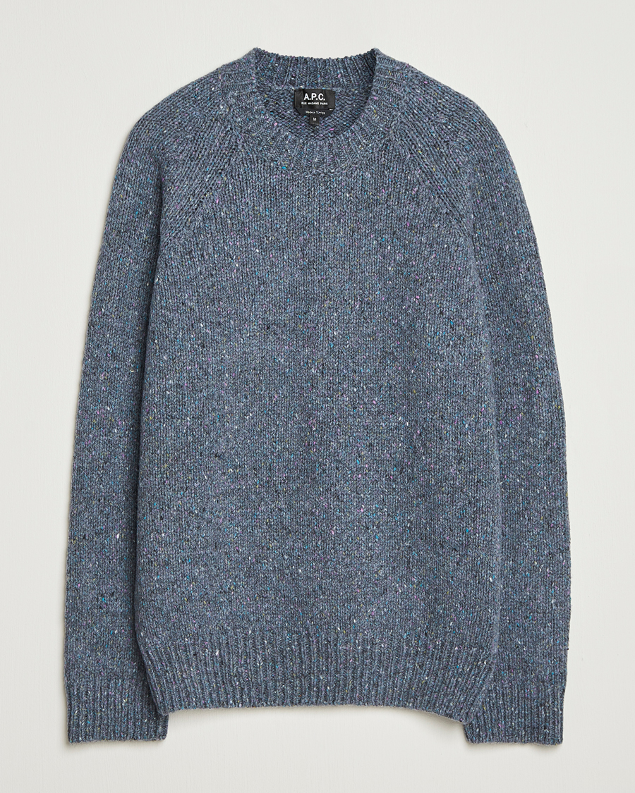 Herre | Gensere | A.P.C. | Harris Wool Knitted Sweater Blue Grey