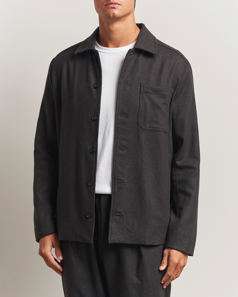 Herre | Jakker | A.P.C. | Jamie Wool Flannel Shirt Jacket Dark Brown