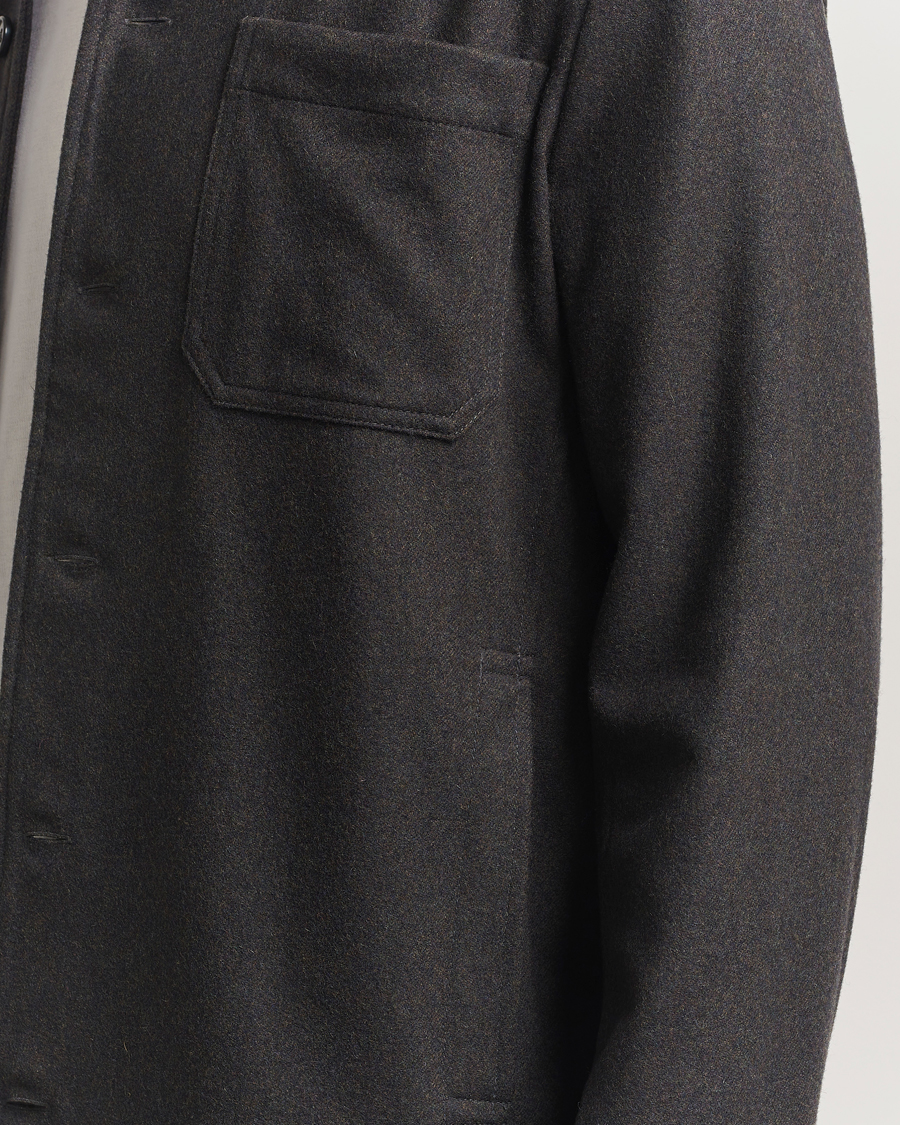 Herre | Jakker | A.P.C. | Jamie Wool Flannel Shirt Jacket Dark Brown