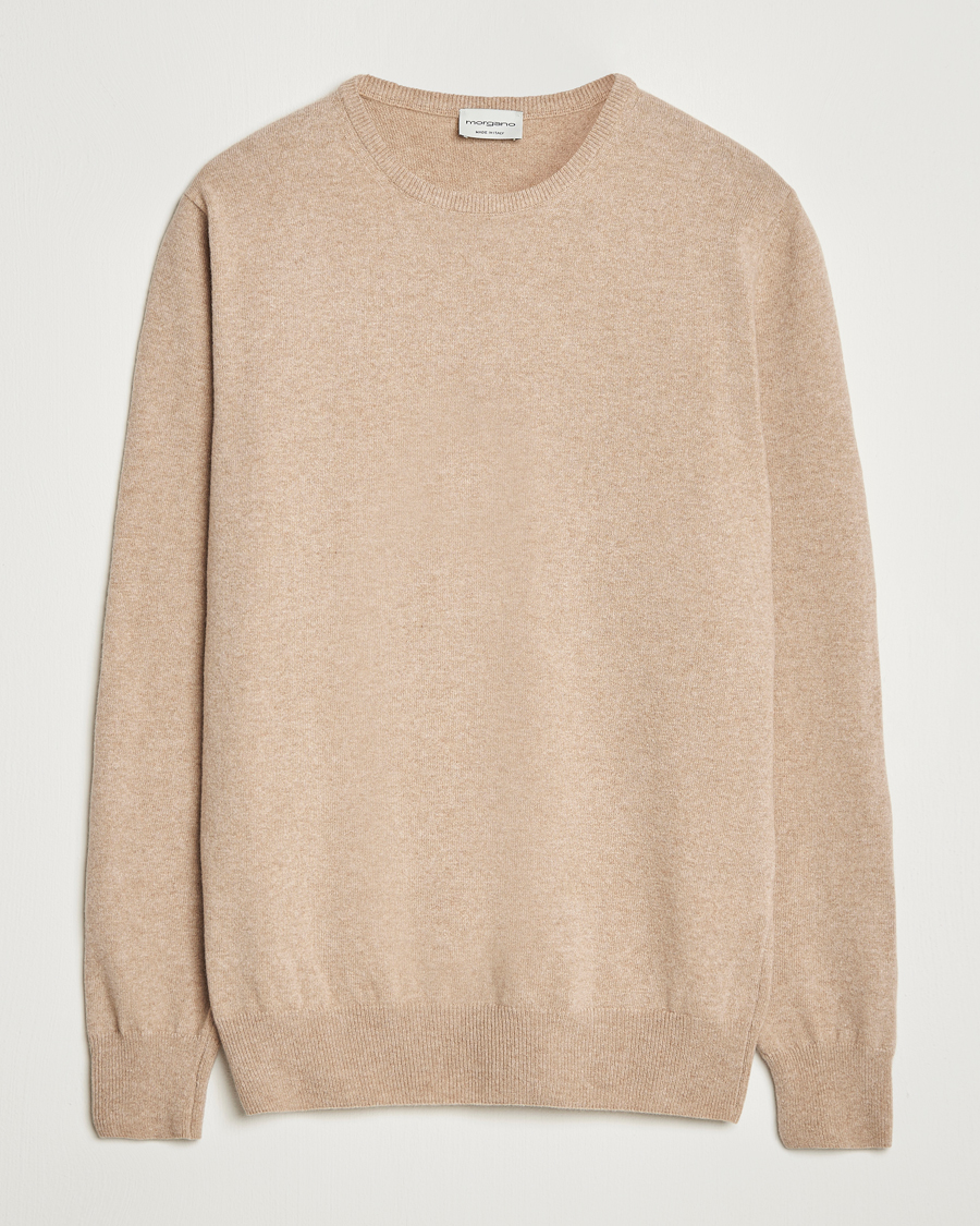 Herre | Gensere | Morgano | Wool/Cashmere Crewneck Beige