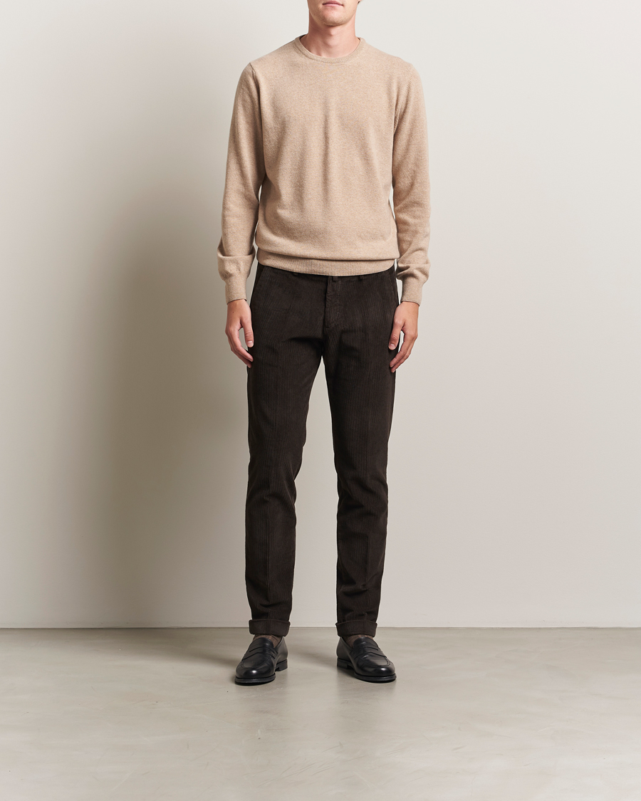 Herre | Gensere | Morgano | Wool/Cashmere Crewneck Beige