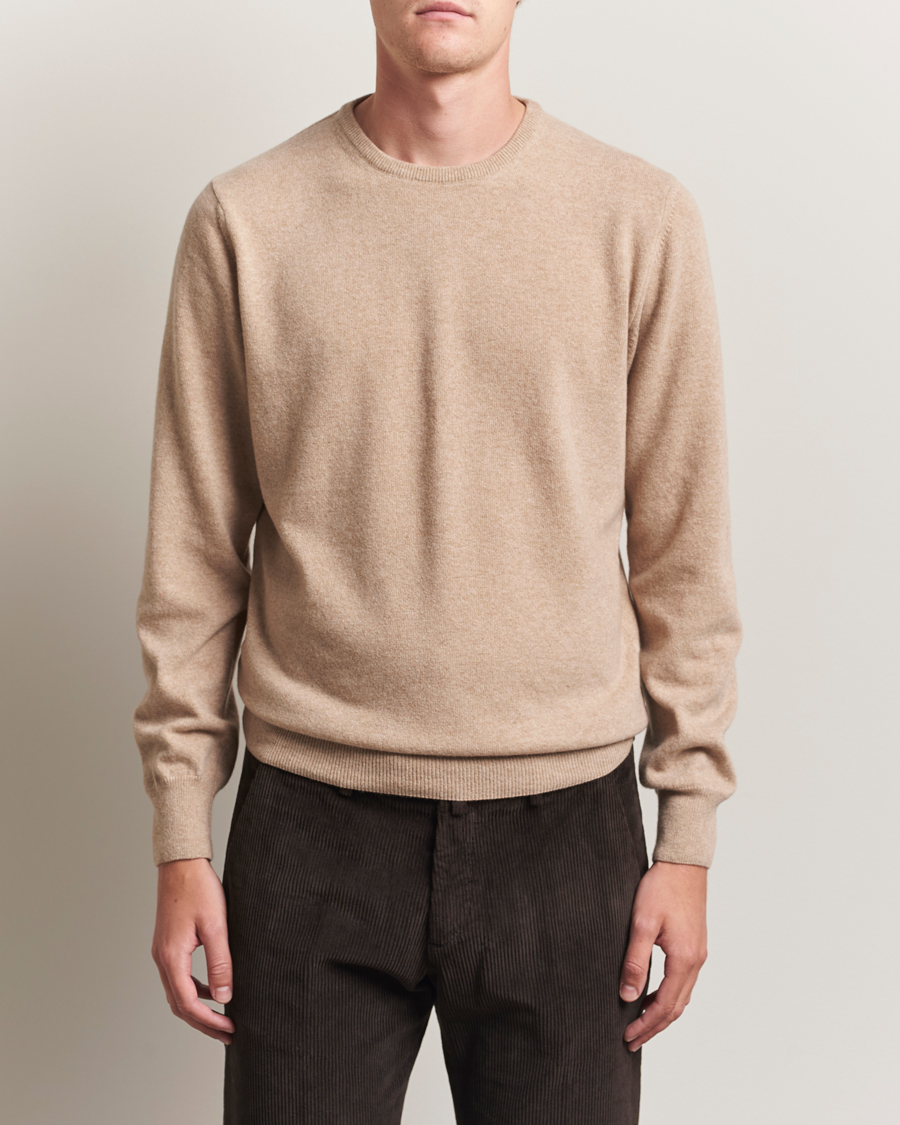 Herre | Gensere | Morgano | Wool/Cashmere Crewneck Beige