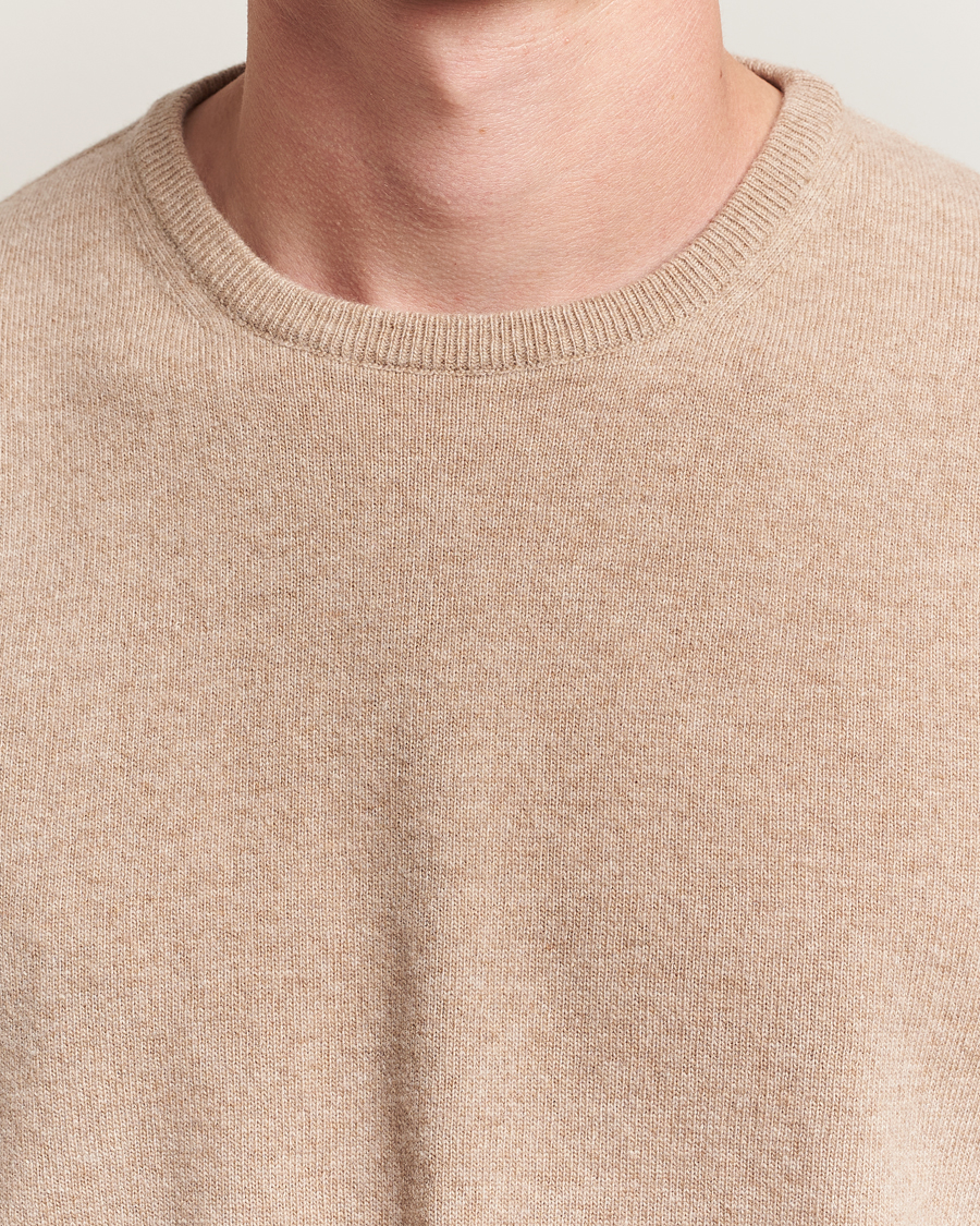 Herre | Gensere | Morgano | Wool/Cashmere Crewneck Beige