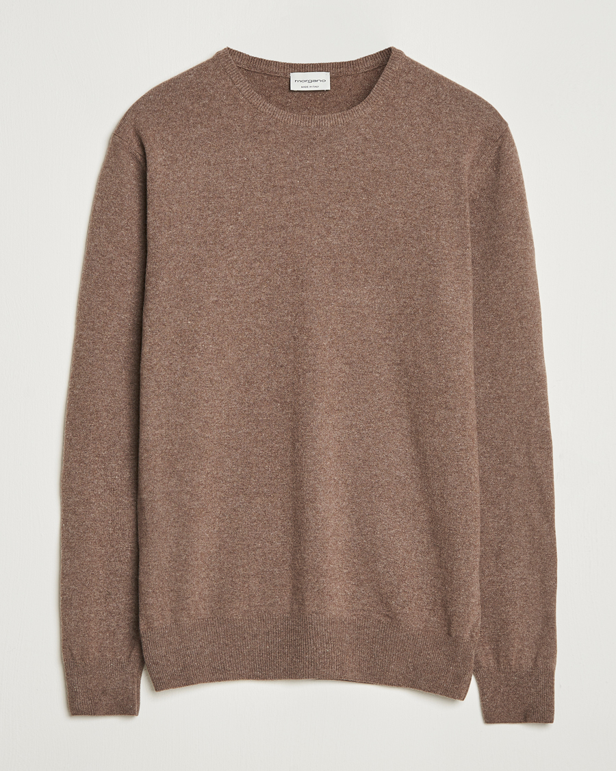 Herre | Gensere | Morgano | Wool/Cashmere Crewneck Brown