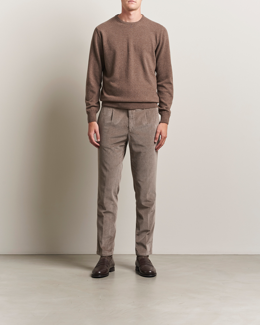 Herre | Gensere | Morgano | Wool/Cashmere Crewneck Brown