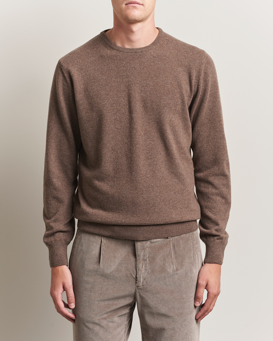 Herre | Gensere | Morgano | Wool/Cashmere Crewneck Brown