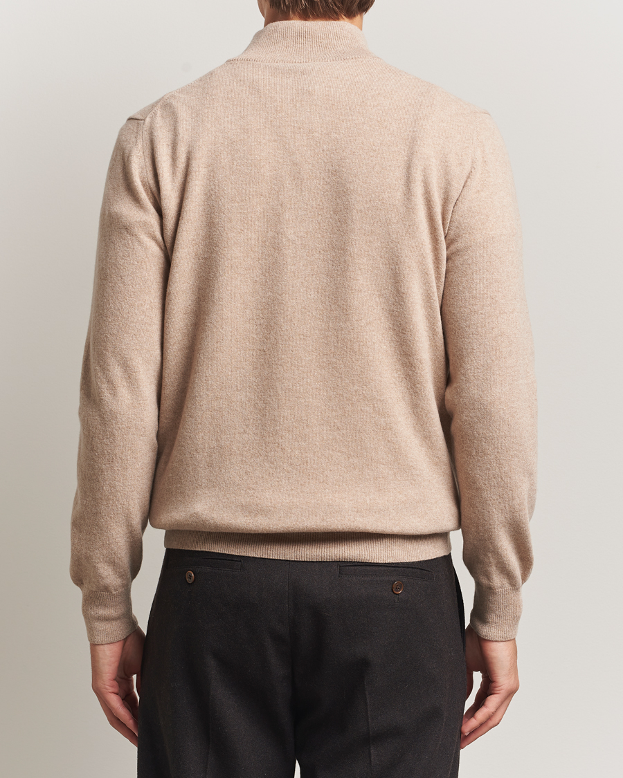 Herre | Gensere | Morgano | Wool/Cashmere Half-Zip Beige