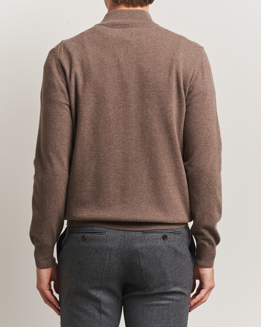 Herre | Gensere | Morgano | Wool/Cashmere Half-Zip Brown