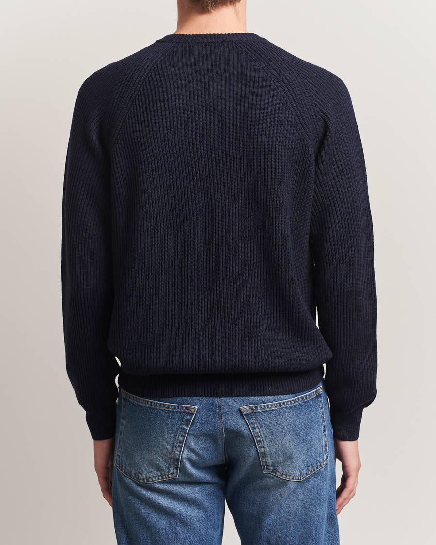 Herre | Gensere | Morgano | Merino Knitted Fisherman Ribb Navy