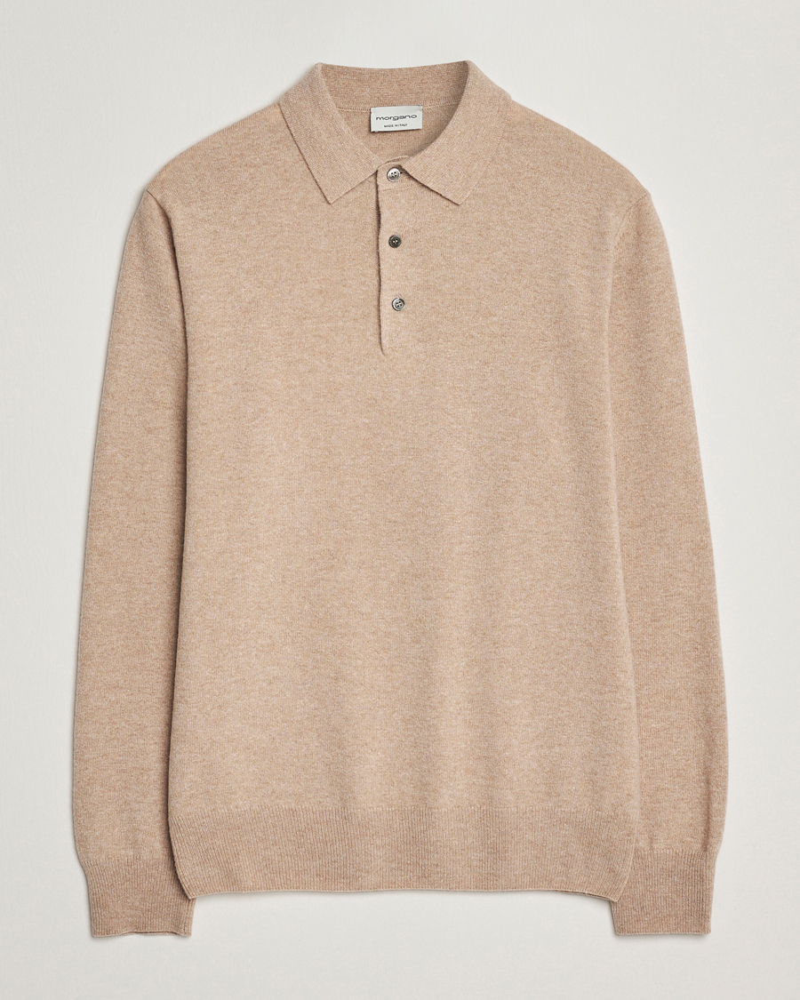 Herre | Gensere | Morgano | Wool/Cashmere Polo Beige