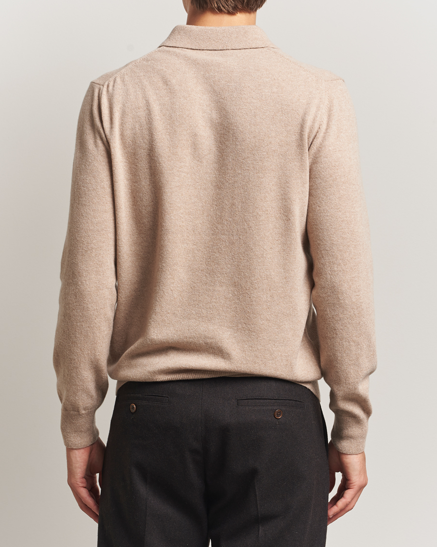 Herre | Gensere | Morgano | Wool/Cashmere Polo Beige